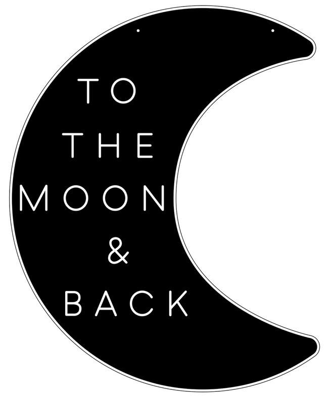 Black To The Moon & Back Neon Sign