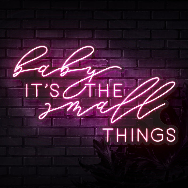 Baby It's The Small Things Neon Sign