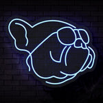 French Bulldog With Sunglasses Neon Sign