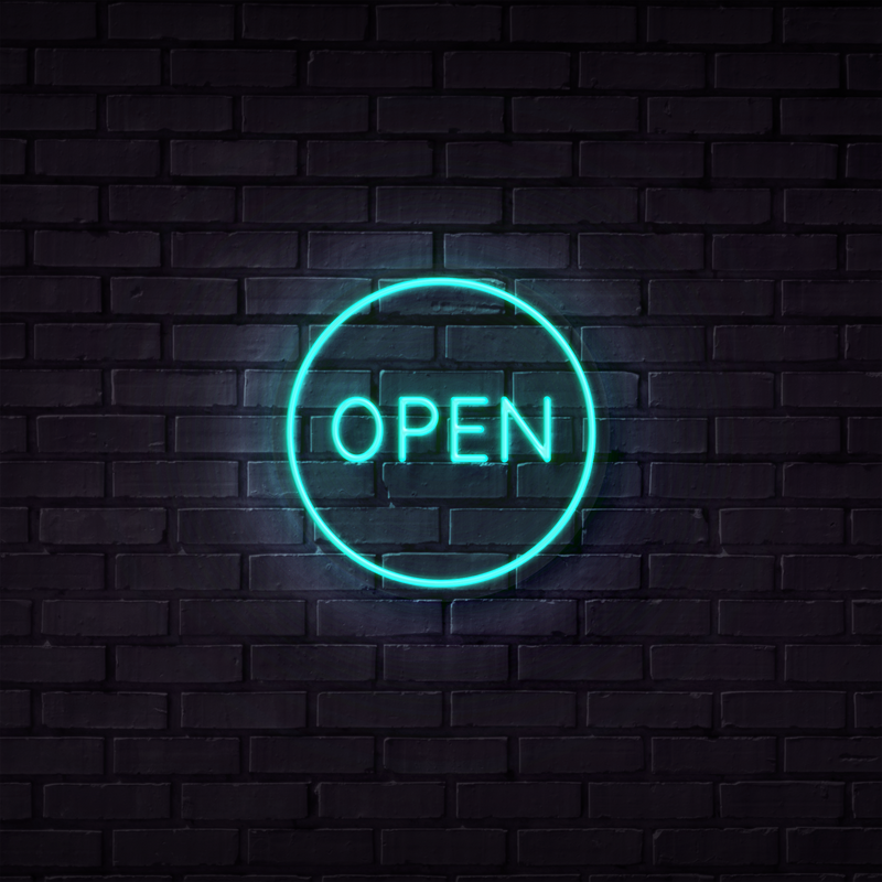 Open Neon Sign (Circle)