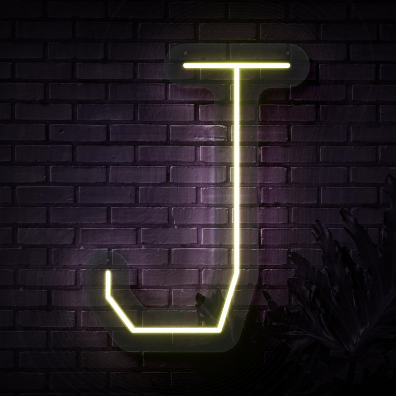 Personalized Initial Letter J Neon Sign