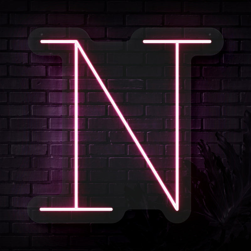 Personalized Initial Letter N Neon Sign