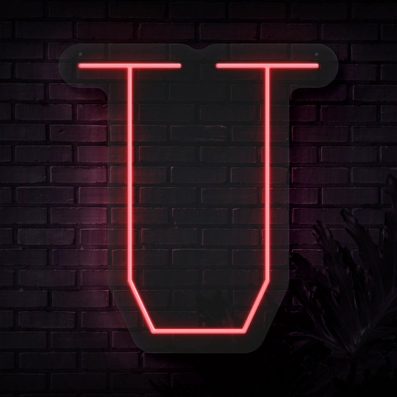 Personalized Initial Letter U Neon Sign