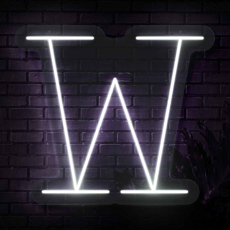 Personalized Initial Letter W Neon Sign