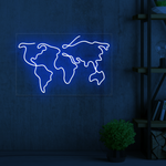 World Map Neon Sign