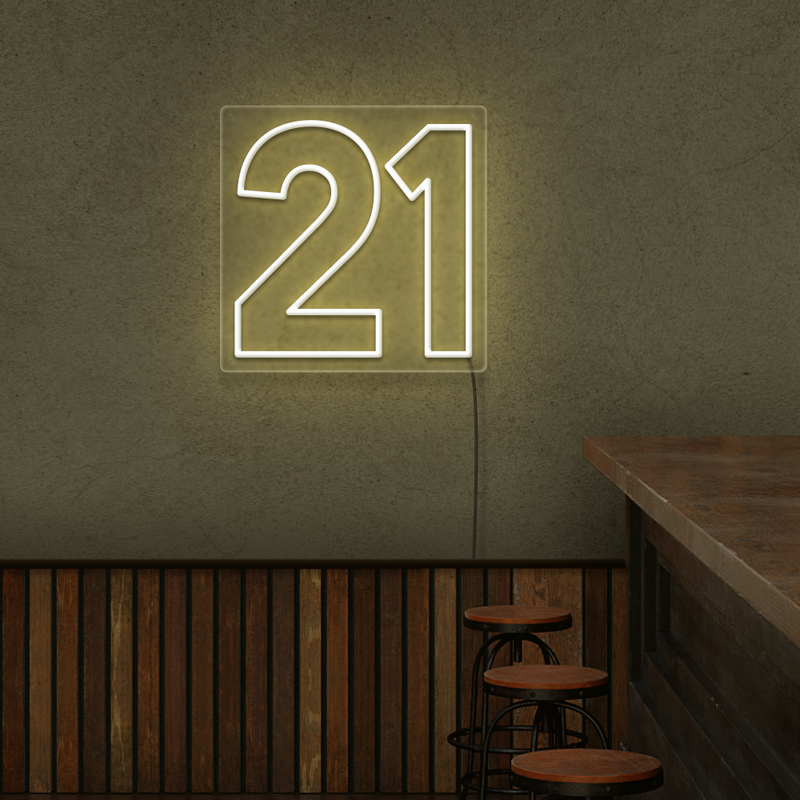 Number 21 Neon Sign
